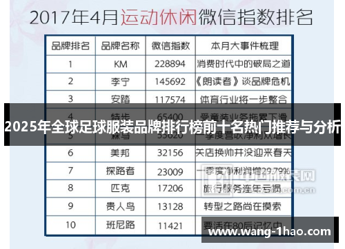 2025年全球足球服装品牌排行榜前十名热门推荐与分析