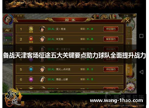 备战天津客场征途五大关键要点助力球队全面提升战力